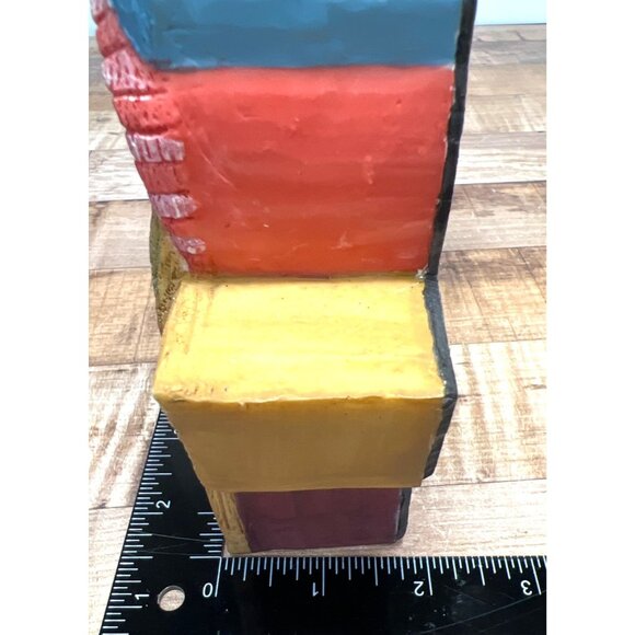 Handcrafted Wooden Snowman Family Winter Scene Decor Plays Music - Picture 6 of 6